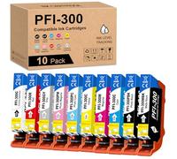 Yongairuink PFI-300 PFI 300 Pigment Compatible Ink Cartridge Show Ink Level Fit for CAN imagePROGRAF PRO-300(10 Pack, PBK 1C 1M 1Y 1MBK 1PM 1PC 1RG 1Y 1CO)
