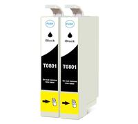 Yongairuink T0801 Black Ink Cartridges Compatible for EPS Stylus Photo P50 PX650 PX660 PX700W PX710W PX720WD PX800FW PX810FW PX810W PX820FWD PX830FWD R265 R285 (2 BK)
