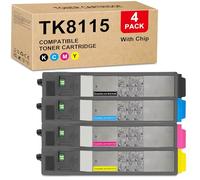 Yongairuink TK8115 TK-8115 Toner Cartridges Compatible with Kyocera ECOSYS M8130cidn M8124cidn printers (4 Pack, 1BK 1C 1M 1Y)