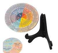 Yongany Calm Emotions Wheel Set 2 Piece Wooden Rotating Wheel with Stand for Mental Health Decor Stress Relief Tool for Home Desks, 18x18x5cm, 110g, Ideal for Meditation Gift Giving