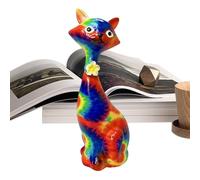 Yongany Cat Figurine | Resin Figurine Home Cat-Shaped Statue,Modern Colorful Ornaments Keepsake for Teens Adults Collectors Pet Lovers Bedside Mantel Bookshelf