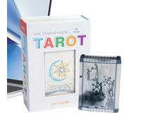 Yongany Clear Tarot Deck, Transparent PVC Cards, Illustrated with Meanings Guide, 9x6.5x2cm, for Fortune Telling, Home Decoration, Gift Giving, Easy to Shuffle for Daily Use