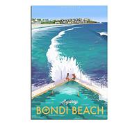 YONGCAI Bondi Beach Australia Sydney Vintage Travel Poster Canvas Wall Home Room Decor Art Poster Painting Picture Print Gift Posters