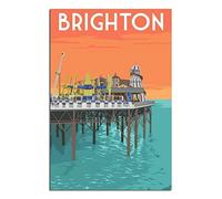 YONGCAI Brighton England Vintage Travel Poster Canvas Wall Home Room Decor Art Poster Painting Picture Print Gift Posters