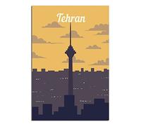 YONGCAI Tehran Iran Skyline Vintage Travel Poster Canvas Wall Home Room Decor Art Poster Painting Picture Print Gift Posters