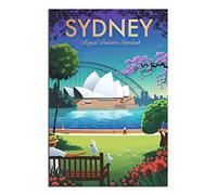 YONGCAI Vintage Sydney Royal Botanical Gardens Travel Poster Canvas Wall Home Room Decor Art Poster Painting Picture Print Gift Posters