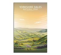YONGCAI Yorkshire Dales National Park Skyline Vintage Travel Poster Canvas Wall Home Room Decor Art Poster Painting Picture Print Gift Posters