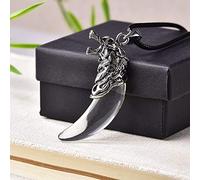 YONGERN 1PC Natural Crystal Point Pendant Wolf Tooth Amethyst Opal Handmade Mineral Jewelry Chain For Men Women Jewelry Amulet Souvenir (Color : Clear Quartz)