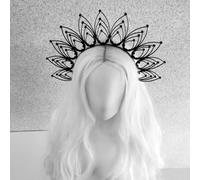 YONGERN Goddess Crown Spiked Halo Crown Festival Crown Festival Headpiece Met Gala Crown Sunburst Crown Cosplay Bridal Party (Metal Color : 23)