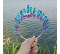 YONGERN Handmade Colorful Purple Blue Moon Jewelry Headband Party Bridal Party Jewelry Headdress Gift Mysterious Power (Color : 3)