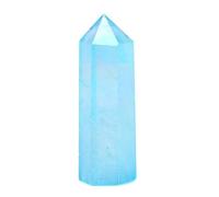 YONGERN Natural Blue Aura Clear Quartz Crystal Point Electroplating Wand Stone Quartz Home Decoration Reiki Tower Gifts (Color : Blue Aura Quartz, Size : 71-80mm)