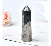 YONGERN Natural Hematite Crystal Point Stone Obelisk Pyrite Quartz Wand Beautiful Ornament For Home Decor Stone Pyramid (Color : Natural Hematite, Size : 50-60mm)