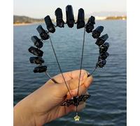 YONGERN Natural Raw Crystal Plating Black Bat Chain Five-Pointed Star Crown Headband Accessories Hair Accessories Gift (Color : 1)