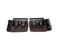 yongewu Moto Luggage Storage Roll General Purpose A Pair Motorcycle Saddlebags Brown PU Throwover Side Bag Motorcyclist Saddle Motobike Accessories Replacement