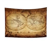 YONGFOTO 100x70cm Map Tapestry, World Map Tapestries Ancient Greece Portraits Earth Surface Historical Atlas Ocean Sea Navigation Wall Tapestry for Dorm Decor Sofa Bed Cover Blanket E-Lesson