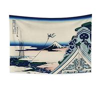 YONGFOTO 100x70cm Ukiyo-e Tapestry Mount Fuji 36 Views Room Wall Hanging Asakusa Hongan-Ji Temple in The Eastern Capital Landscape Wall Art Japanese Traditional Painting Toyo Style Tapestries