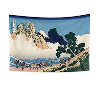 YONGFOTO 100x70cm Ukiyo-E Tapestry Mount Fuji 36 Views Room Wall Hanging Back of The Fuji from Minobu River Landscape Wall Art Japanese Traditional Painting Toyo Style Tapestries