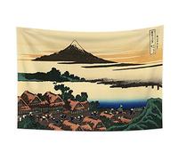YONGFOTO 100x70cm Ukiyo-e Tapestry Mount Fuji 36 Views Room Wall Hanging Isawa in Kai Province at Dawn Landscape Wall Art Japanese Traditional Painting Toyo Style Tapestries