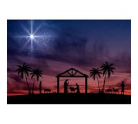 YongFoto 10x6.5ft Nativity Photography Background Christ Child Birth Silhouette Star of Bethlehem Christmas Backdrop for Birth of Christ Celebration Event Photo Shoot Props