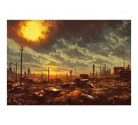 YongFoto 10x8ft Photo Background Fabric Ruined City Destroyed Buildings Apocalyptic the EndWorld Backdrop for Photography Doomsday Themed Decor Kids Adults Film Video Shoot Photobooth Backdrops