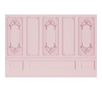 YongFoto 10x8ft Vintage Room Inside Backdrop Pink European Wall Gypsum Line French Frame Empty Palace Castle Photo Studio Background Vinyl for Family Girls Room Decor Video Portrait Shoot Props