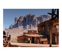 YongFoto 10x8ft Western Cowboy Backdrop Cabin Courier Station Mountain Wildness Photography Background Theme Party Natural Landscape Decor Travel Birthday Table Banner Portrait Photo Shoot Props