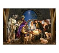 YongFoto 12x8ft Nativity Scene Backdrop Christmas Photo Backdrop Jesus Nativity Christ Manger Sheep Birth Of Jesus Background Photo Studio for Holy Communion Party Decor Banner Photo Studio Props