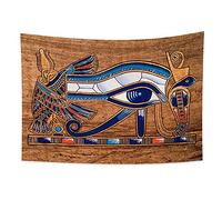 YONGFOTO 150x100cm Ancient Egypt Tapestry, Colored Eye of Horus Eagle Head Wedjat Eye Mysterious Symbol Ancient Civilization Wall Hanging Tapestries for Home Wall Decor Table Cloth Blanket