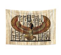 YONGFOTO 150x100cm Ancient Egypt Tapestry, Pharaoh Queen with Wings Hieroglyphs Papyrus Symbol Ancient Civilization Wall Hanging Tapestries for Home Wall Decor Table Cloth Blanket