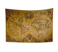 YONGFOTO 150x100cm Map Tapestry, Colorful World Map Tapestries Western Famous People Portraits Earth Flower Plant Wall Hanging Tapestry for Dorm Decor Sofa Bed Cover Blanket E-Lesson