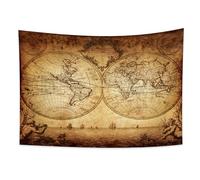 YONGFOTO 150x100cm Map Tapestry, World Map Tapestries Ancient Greece Portraits Earth Surface Historical Atlas Ocean Sea Navigation Wall Tapestry for Dorm Decor Sofa Bed Cover Blanket E-Lesson