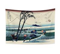 YONGFOTO 150x100cm Ukiyo-e Tapestry Mount Fuji 36 Views Room Wall Hanging Ejiri in The Suruga Province Landscape Wall Art Japanese Traditional Painting Toyo Style Tapestries