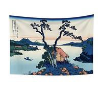YONGFOTO 150x100cm Ukiyo-e Tapestry Mount Fuji 36 Views Room Wall Hanging Lake Suwa in The Shinano Province Landscape Wall Art Japanese Traditional Painting Toyo Style Tapestries