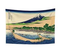 YONGFOTO 150x100cm Ukiyo-e Tapestry Mount Fuji 36 Views Room Wall Hanging Shore of Tago Bay Ejiri Landscape Wall Art Japanese Traditional Painting Toyo Style Tapestries