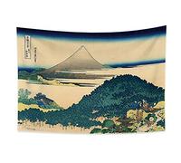 YONGFOTO 150x100cm Ukiyo-e Tapestry Mount Fuji 36 Views Room Wall Hanging the Coast of Seven Leagues in Kamakura Landscape Wall Art Japanese Traditional Painting Toyo Style Tapestries