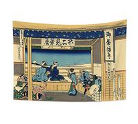 YONGFOTO 150x100cm Ukiyo-e Tapestry Mount Fuji 36 Views Room Wall Hanging Yoshida at Tokaido Landscape Wall Art Japanese Traditional Painting Toyo Style Tapestries