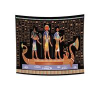 YONGFOTO 150x130cm Ancient Egypt Tapestry, Egyptian Pattern Tapestries Hieroglyphic Carvings Traditional Wooden Boat Wall Tapestry for Living Room Dorm Decor Sofa Bed Cover Carpet Blanket