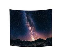 YONGFOTO 150x130cm Starry Sky Tapestry, Mysterious Nebula Stars Galaxy Nature Psychedelic Night Landscape Tapestries Universe Mountains Wall Hanging Tapestry for Dorm Room Bedroom Office Decor