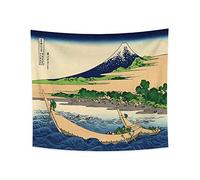 YONGFOTO 150x130cm Ukiyo-e Tapestry Mount Fuji 36 Views Room Wall Hanging Shore of Tago Bay Ejiri Landscape Wall Art Japanese Traditional Painting Toyo Style Tapestries