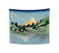 YONGFOTO 150x130cm Ukiyo-e Tapestry Mount Fuji 36 Views Room Wall Hanging the Fuji Reflects in Lake from The Misaka Pass Landscape Wall Art Japanese Traditional Painting Toyo Style Tapestries