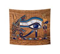 YONGFOTO 180x160cm Ancient Egypt Tapestry, Colored Eye of Horus Eagle Head Wedjat Eye Mysterious Symbol Ancient Civilization Wall Hanging Tapestries for Home Wall Decor Table Cloth Blanket