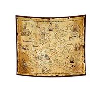 YongFoto 180x160cm Map Tapestry, Western Treasure Map Island Route Map Pirates Hand Painted Gold Secret Map Sea Navigation Wall Hanging Tapestry for Dorm Decor Sofa Bed Cover Blanket E-Lesson