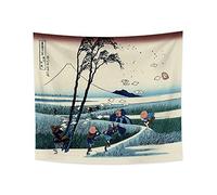 YONGFOTO 180x160cm Ukiyo-e Tapestry Mount Fuji 36 Views Room Wall Hanging Ejiri in The Suruga Province Landscape Wall Art Japanese Traditional Painting Toyo Style Tapestries
