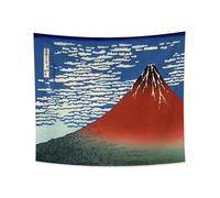 YONGFOTO 180x160cm Ukiyo-e Tapestry Mount Fuji 36 Views Room Wall Hanging Fuji Mountains in Clear Weather Landscape Wall Art Japanese Traditional Painting Toyo Style Tapestries