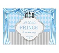 YongFoto 2.2x1.5m Baby Shower Photography Backdrop a Little Prince Is On His Way Crown Curtain Gender Reveal Photo Backdrops Kids Newborn Baby Shower Party Pregnant Woman Photography Studio Props