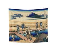 YONGFOTO 220x190cm Ukiyo-e Tapestry Mount Fuji 36 Views Room Wall Hanging Nakahara in The Sagami Province Landscape Wall Art Japanese Traditional Painting Toyo Style Tapestries
