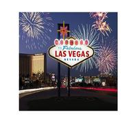 YongFoto 2x2m Photography Backdrop Welcome to Las Vegas Fireworks Night Scene Backdrops for Photography Photo Shoots Party Adults Kids Wedding Personal Portrait Vinyl Photo Background Studio Props