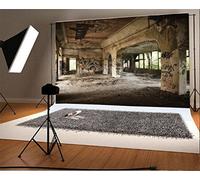 YongFoto 3x2m Photography Backdrop Ruined Old Factory Graffiti Hand Paint on Pillars Vintage Window Abstract Wallpaper Photo Background Backdrops Photography Video Party Wedding Photo Studio Props