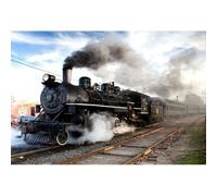 YongFoto 3x2m Vinyl Photography Backdrop Vintage Steam Train Retro Style Steam Locomotive Nostalgia Backdrops Photo Shoots Lovers Party Adult Kids Baby Personal Portrait Photo Background Studio Props