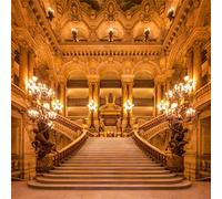 YongFoto 3x3m Wedding Backdrop European Golden Gothic Church Resplendent Palace Backdrops Stairs Bright Wall Lamps for Photography Photo Shoots Personal Portrait Photo Background Studio Props 3x3m